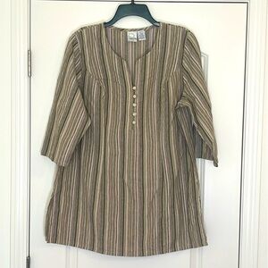 Roaman’s Linen Cotton Pullover Shirt Size 18W